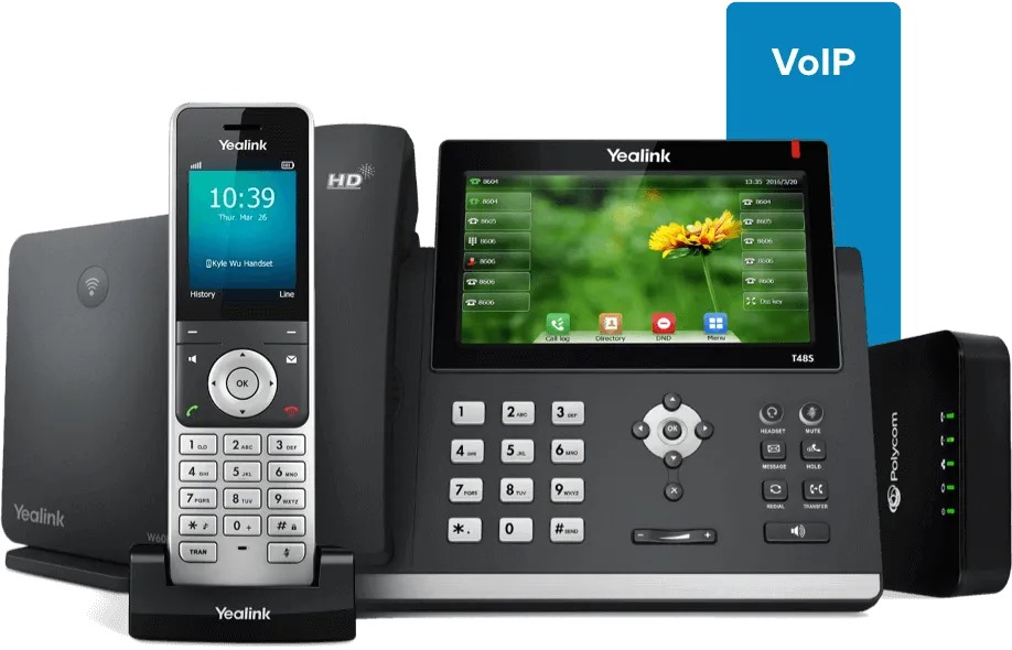Yealink business desk and cordless phones